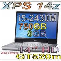 DELL XPS 14z 2Gen Core i5-2430M 3.0GHz 8GB 750GB DVD+/-RW GT520M Win 7